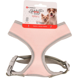 Flamingo Pet Products Arnés para perros pequeños rosa S cuello 24 cm cuerpo ajustable de 32 a 44 cm para perros arnés para pe...