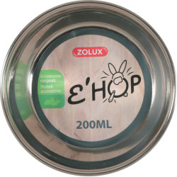 zolux Recipiente de acero inoxidable EHOP . 200 ml . verde . para roedores. Cuencos, dispensadores