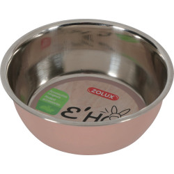 zolux Recipiente de acero inoxidable EHOP . 200 ml . rosa . para roedores. Cuencos, dispensadores