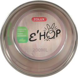 zolux Stainless steel bowl EHOP . 200 ml . pink . for rodents. Bowls, dispensers