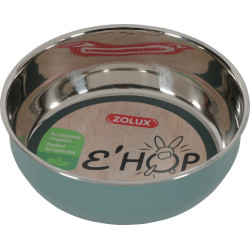 zolux Edelstahlbehälter EHOP . 400 ml . grün . für Nagetiere. Gamellen, Spender