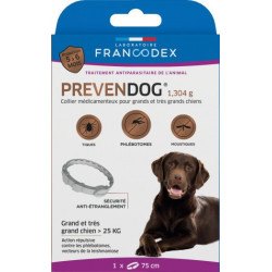 Francodex Collar antiparasitario Prevendog para perros grandes de hasta 25 KG. collar de control de plagas