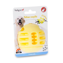 Vadigran Vanille gele TPR bal ø 8 cm. voor honden. Beloningsspelletjes snoep