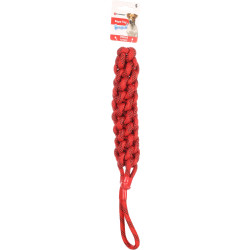 Flamingo Vokas pull rope. intrecciato, galleggiante. rosso e nero. taglia S. 47 cm . giocattolo per cani. Set di corde per cani