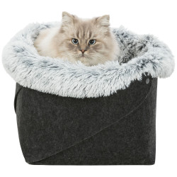 Trixie Cama de gato Harvey, feltro, tamanho ø 33 x 27 cm. Roupa de cama