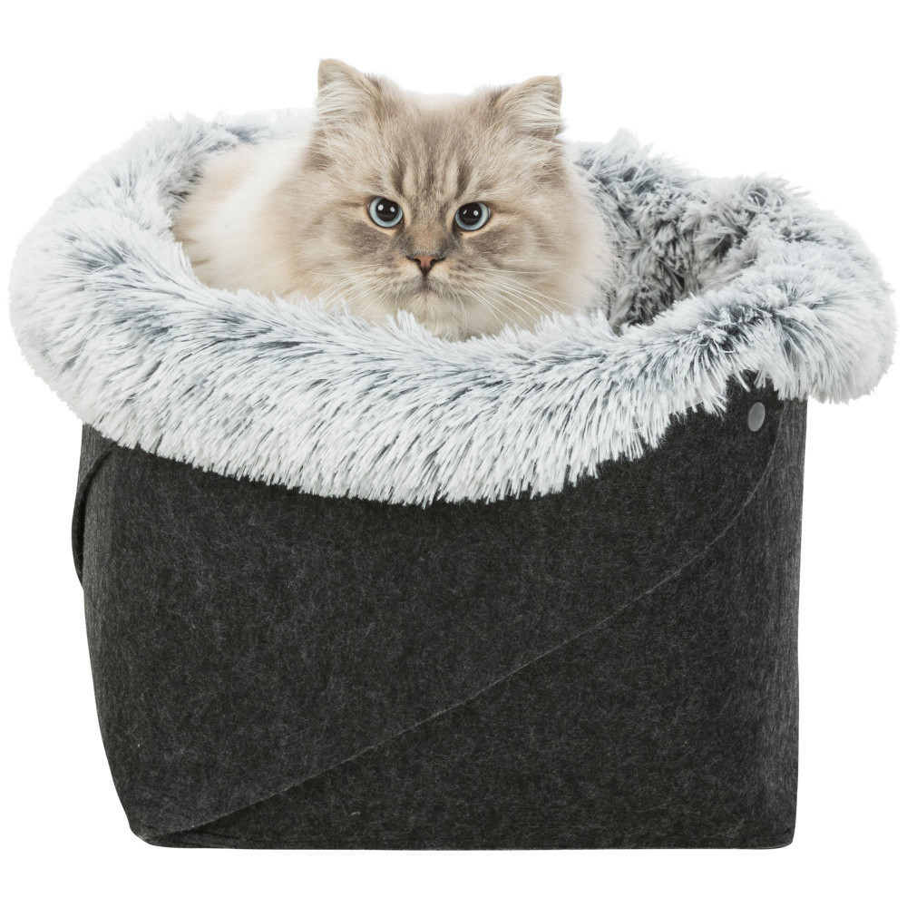 Trixie Cama de gato Harvey, feltro, tamanho ø 33 x 27 cm. Roupa de cama