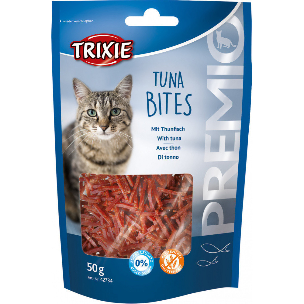 Trixie PREMIO Tuna Bites met tonijn en kip, voor katten. Kattensnoepjes