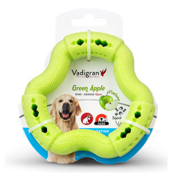 Vadigran Apple green TPR ring 12 cm. for dogs. Games has reward candy