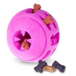 Vadigran Aardbei roze TPR bal ø 8 cm. voor honden. Beloningsspelletjes snoep