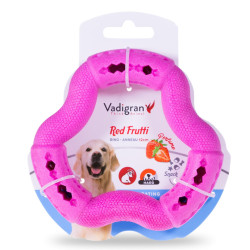 Vadigran Strawberry rosa TPR-Ring für Hunde, 12 cm. Spiele a Belohnung Süßigkeit