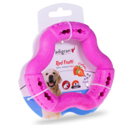 Vadigran Strawberry rosa TPR-Ring für Hunde, 12 cm. Spiele a Belohnung Süßigkeit