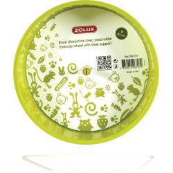 zolux Ruota per esercizi con base in metallo, ø20 cm, verde anice, per roditori. Ruota