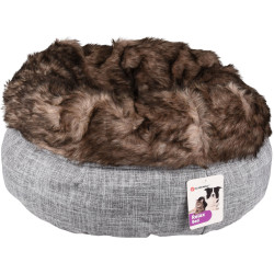 Flamingo Round basket ø 45 cm x 25 cm. Amadeo basket grey brown color. for cat cat cushion and basket