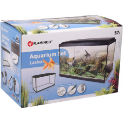 Flamingo Lasko Aquarium mit LED-Streifen. 57 Liter. 59 x 30,5 x 38 cm. Aquarien