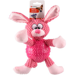 Flamingo Hundespielzeug. Rosa BESS-Kaninchen. Länge ca. 28 cm Kauspielzeug für Hunde