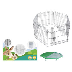 Vadigran Box esagonale con rete 60 x 60 cm per cucciolo e coniglio Recinto per cani