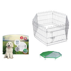 Vadigran Box esagonale con rete 60 x 60 cm per cucciolo e coniglio Recinto per cani