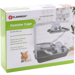 Flamingo Binky-Käfig, grau. 45 x 30 x 44,5 cm. für Hamster. Käfig