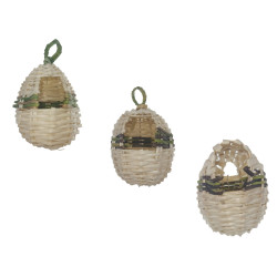 animallparadise 3 wicker nests for exotic birds, for birds Bird nest product