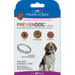 collier antiparasitaire Collier antiparasitaire Prevendog de 0 à 25 KG, pour petits et moyen chiens