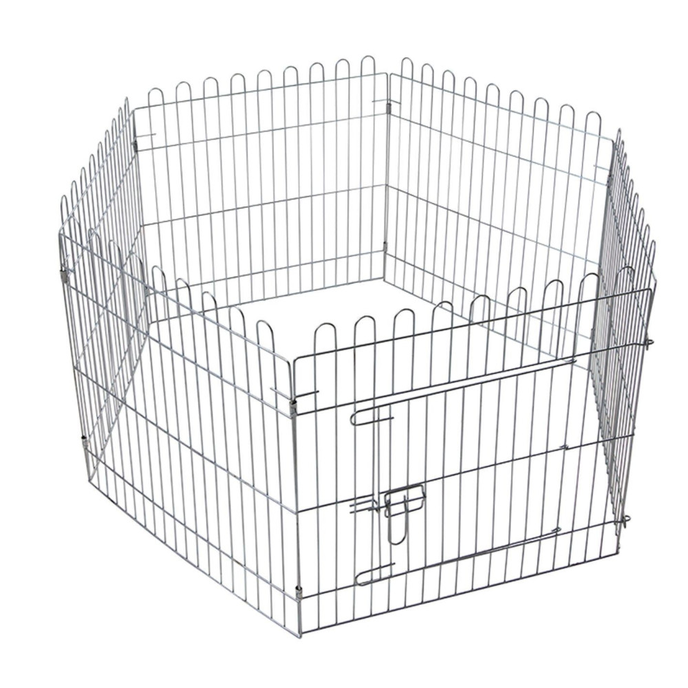 Vadigran Zeshoekige box met net 60 x 60 cm voor puppy en konijn Hondenverblijf