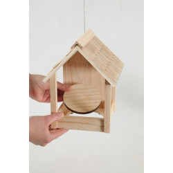 zolux Copa Grizzli 3 en 1 comedero para pájaros con techo de madera Comederos para aves de exterior