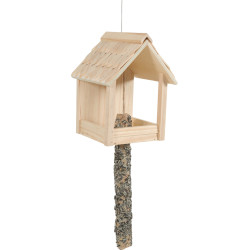 zolux Copo Grizzli 3 em 1 alimentador de pássaros com telhado de madeira Alimentadores de aves ao ar livre