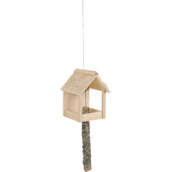 zolux Copo Grizzli 3 em 1 alimentador de pássaros com telhado de madeira Alimentadores de aves ao ar livre