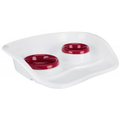 animallparadise Meal tray 0.25 and 0.3 liter for cats or small dogs random color. Bowl, double bowl