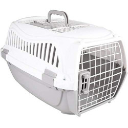 animallparadise Caja de transporte GLOBE. tamaño S. 37 x 57 x h 33 cm, color gris. para perros. Jaula de transporte