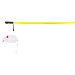 animallparadise 1-Meter-Angelrute mit Maus, zufällige Farbe, für Katzen, Angelruten und Federn