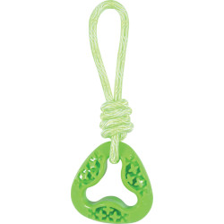 animallparadise Triangle dog toy made of TPR and green rope, samba. Chew toys for dogs