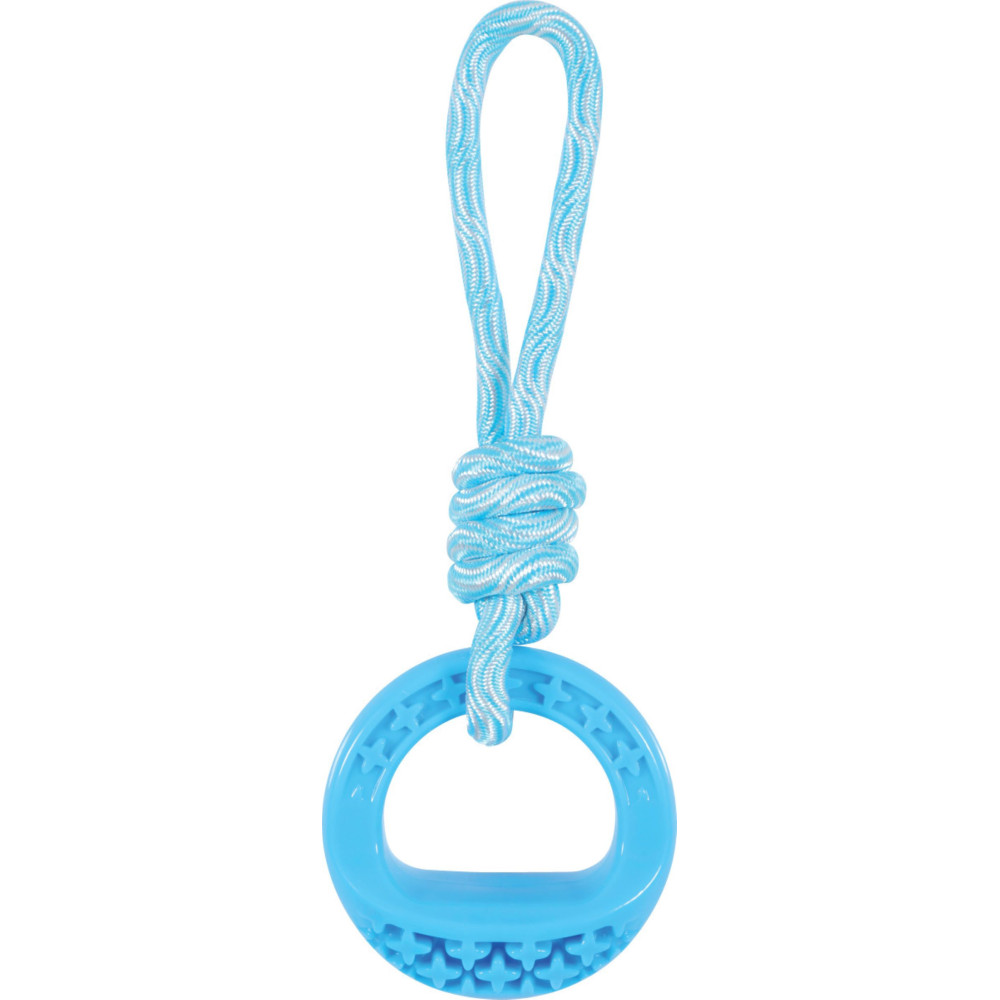 animallparadise Samba, round toy made of TPR and rope, blue, for dogs Chew toys for dogs