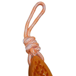 animallparadise Ovaal hondenspeeltje gemaakt van TPR en oranje touw, Samba Kauwspeelgoed voor honden