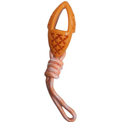 animallparadise Oval dog toy made of TPR and orange rope, Samba Chew toys for dogs