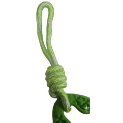 animallparadise Brinquedo triangular de cão feito de TPR e corda verde, samba. Brinquedos de mastigar para cães