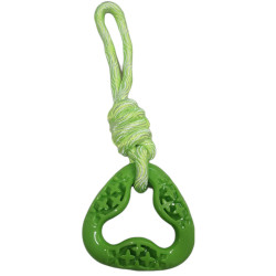 animallparadise Brinquedo triangular de cão feito de TPR e corda verde, samba. Brinquedos de mastigar para cães