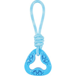 animallparadise Triangle dog toy made of TPR and blue rope, Samba Chew toys for dogs