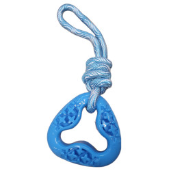 animallparadise Triangle dog toy made of TPR and blue rope, Samba Chew toys for dogs