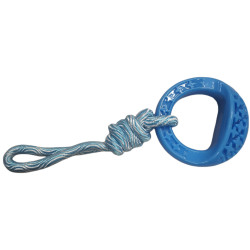 animallparadise TPR redondo e brinquedo de corda, Samba azul, para cães Brinquedos de mastigar para cães