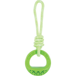 animallparadise Round dog toy made of TPR and green rope, Samba Chew toys for dogs