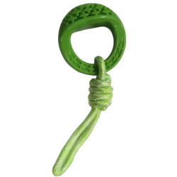 animallparadise Round dog toy made of TPR and green rope, Samba Chew toys for dogs