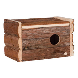 animallparadise Caixa de nidificação de madeira para periquitos 21 × 13 × 12 cm - ø 3,8 cm Birdhouse
