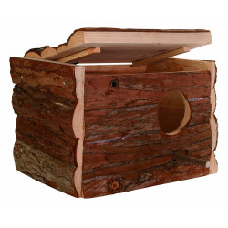 animallparadise Caixa de nidificação de madeira para periquitos 21 × 13 × 12 cm - ø 3,8 cm Birdhouse