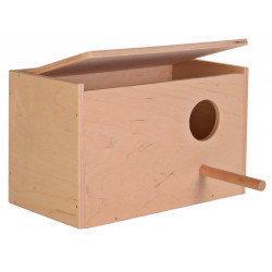 animallparadise Caja nido de madera para periquitos 21 x 13 x 12 - ø 4 cm Casa de pájaros