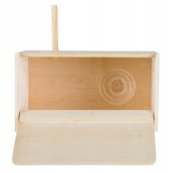 animallparadise Caixa de nidificação de madeira para periquitos 21 x 13 x 12 - ø 4 cm Birdhouse
