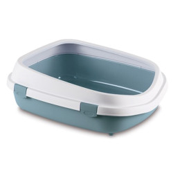 animallparadise Large Queen litter box, 55 x 71 x 24.5 cm for large cats, steel blue. Litter boxes