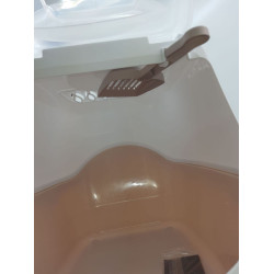 animallparadise Cathy Easy clean cat toilet, 40 x 56 x H40 cm, gris rosado, para gatos Casa de baños