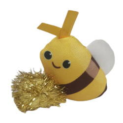 animallparadise Urocza zabawka dla kota w kształcie pszczółki. Wymiary 8 x 6 cm x 2,5 cm. z kocimiętką. Jeux avec catnip