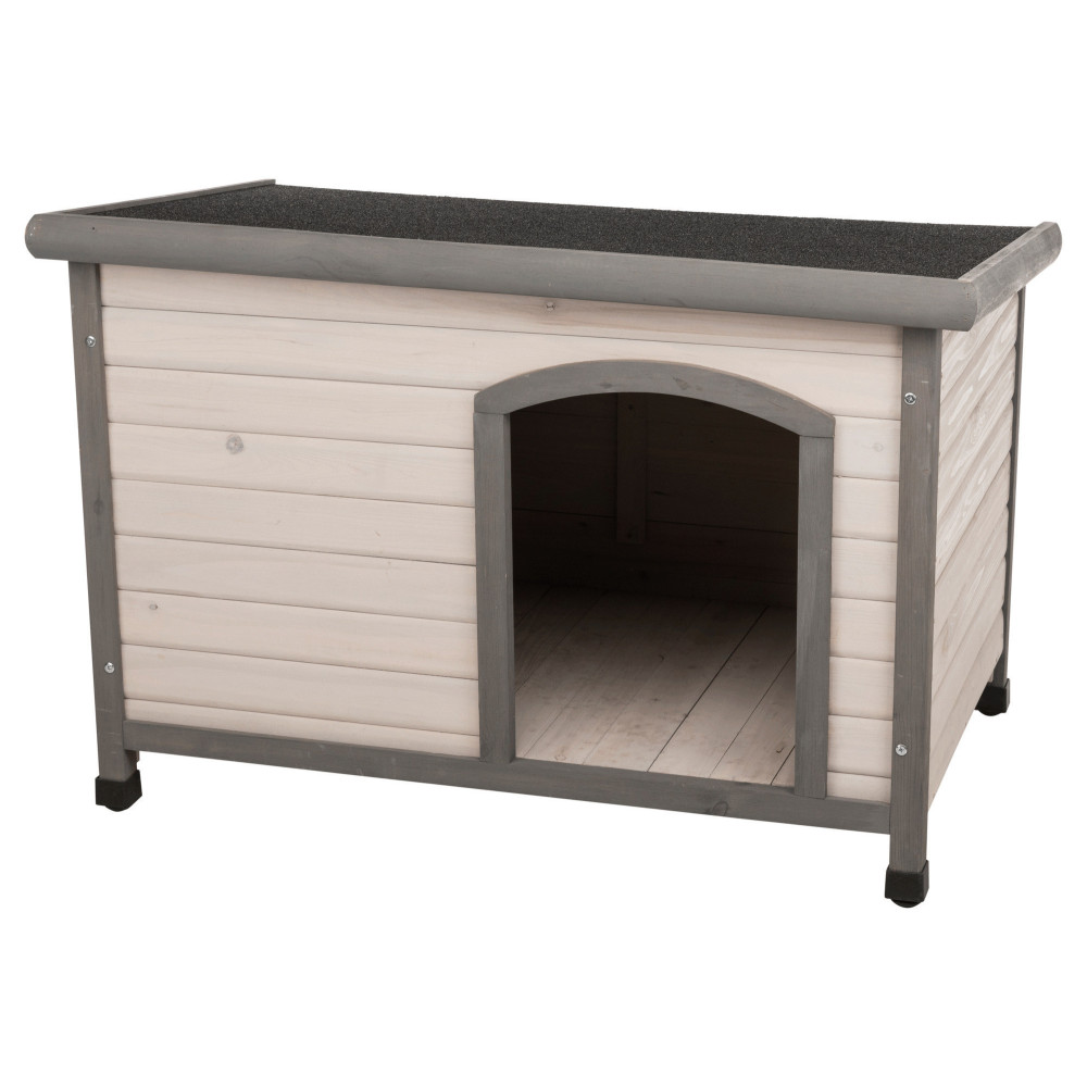 animallparadise Casetta per cani classica con tetto piatto M-L: 104 x 72 x 68 cm, grigio Casa del cane